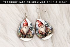 Gnome Teardrop Earring Sublimation PNG Design Product Image 1