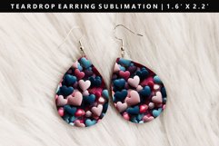 Heart Teardrop Earring Sublimation PNG Design Product Image 1