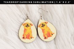 Funny Dog Teardrop Earring Sublimation PNG Design Product Image 1