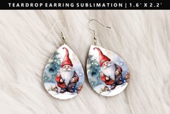 Gnome Teardrop Earring Sublimation PNG Design Product Image 1