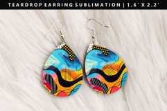 Retro Pop Art Teardrop Earring Sublimation PNG Design Product Image 1