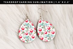 Christmas Teardrop Earring Sublimation PNG Design Product Image 1