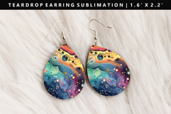 Rainbow Teardrop Earring Sublimation PNG Design Product Image 1