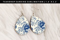 Flower Teardrop Earring Sublimation PNG Bundle Product Image 9
