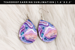 Abstract Teardrop Earring Sublimation PNG Design Product Image 1