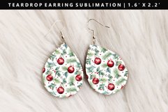 Christmas Teardrop Earring Sublimation PNG Design Product Image 1