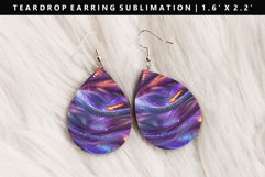 Iridescent Teardrop Earring Sublimation PNG Design Product Image 1