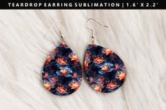 Flower Teardrop Earring Sublimation PNG Design Product Image 1