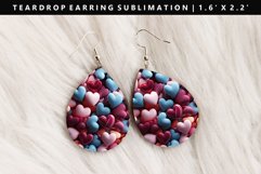 Heart Teardrop Earring Sublimation PNG Design Product Image 1