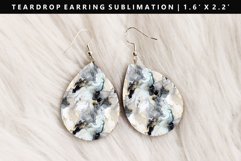 Alcohol Ink Teardrop Earring Sublimation PNG Design Product Image 1
