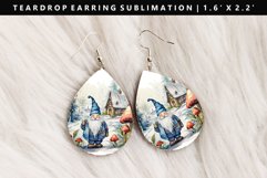 Gnome Teardrop Earring Sublimation PNG Design Product Image 1