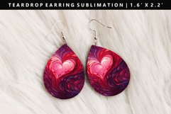 Valentine Teardrop Earring Sublimation PNG Design Product Image 1