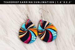 Retro Pop Art Teardrop Earring Sublimation PNG Design Product Image 1