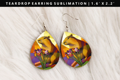 Capybara Teardrop Earring Sublimation PNG Design Product Image 1