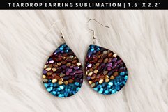 Sequin Teardrop Earring Sublimation PNG Design Product Image 1