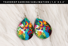 Butterfly Teardrop Earring Sublimation PNG Design Product Image 1