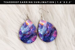Iridescent Teardrop Earring Sublimation PNG Design Product Image 1
