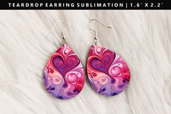 Valentine Teardrop Earring Sublimation PNG Design Product Image 1