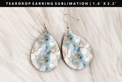 Alcohol Ink Teardrop Earring Sublimation PNG Design Product Image 1