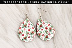 Christmas Teardrop Earring Sublimation PNG Design Product Image 1