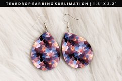 Flower Teardrop Earring Sublimation PNG Design Product Image 1