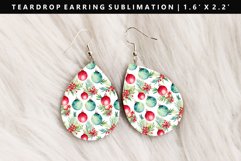 Christmas Teardrop Earring Sublimation PNG Design Product Image 1