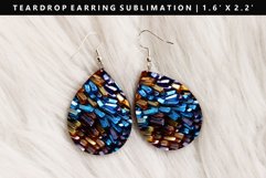 Sequin Teardrop Earring Sublimation PNG Design Product Image 1
