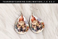 Gnome Teardrop Earring Sublimation PNG Design Product Image 1