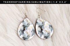 Alcohol Ink Teardrop Earring Sublimation PNG Design Product Image 1