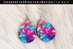 Puff Heart Teardrop Earring Sublimation PNG Design Product Image 1