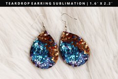 Sequin Teardrop Earring Sublimation PNG Design Product Image 1