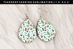 Christmas Teardrop Earring Sublimation PNG Design Product Image 1