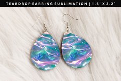 Iridescent Teardrop Earring Sublimation PNG Design Product Image 1