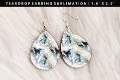 Alcohol Ink Teardrop Earring Sublimation PNG Design Product Image 1