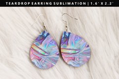 Iridescent Teardrop Earring Sublimation PNG Design Product Image 1