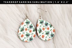 Christmas Teardrop Earring Sublimation PNG Design Product Image 1