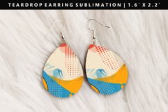 Retro Pop Art Teardrop Earring Sublimation PNG Design Product Image 1