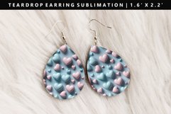 Heart Teardrop Earring Sublimation PNG Design Product Image 1