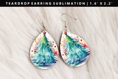 Watercolor Teardrop Earring Sublimation PNG Design Product Image 1