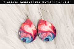 Valentine Teardrop Earring Sublimation PNG Design Product Image 1