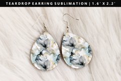 Alcohol Ink Teardrop Earring Sublimation PNG Design Product Image 1