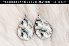 Alcohol Ink Teardrop Earring Sublimation PNG Design Product Image 1