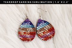 Sequin Teardrop Earring Sublimation PNG Design Product Image 1