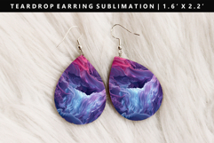 Abstract Teardrop Earring Sublimation PNG Design Product Image 1