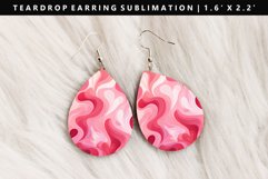 Valentine Teardrop Earring Sublimation PNG Design Product Image 1