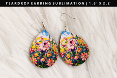 Pig Teardrop Earring Sublimation PNG Design Product Image 1