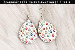 Christmas Teardrop Earring Sublimation PNG Design Product Image 1