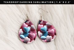 Heart Teardrop Earring Sublimation PNG Design Product Image 1
