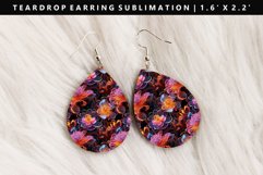 Flower Teardrop Earring Sublimation PNG Design Product Image 1