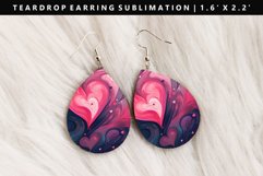 Valentine Teardrop Earring Sublimation PNG Design Product Image 1